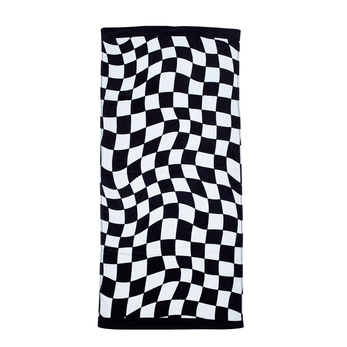 Catherine Lansfield Checkerboard Absorbent Beach Towel Black White
