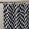 Catherine Lansfield Checkerboard Shower Curtain Black White