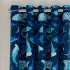 Catherine Lansfield Jawsome Shark Reversible Ready Made Eyelet Curtains 66'' x 72'' Navy Blue