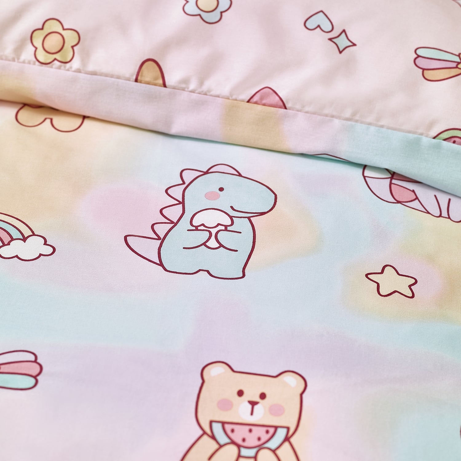 Catherine Lansfield Forever Together Reversible Duvet Cover Bedding Set Pastel