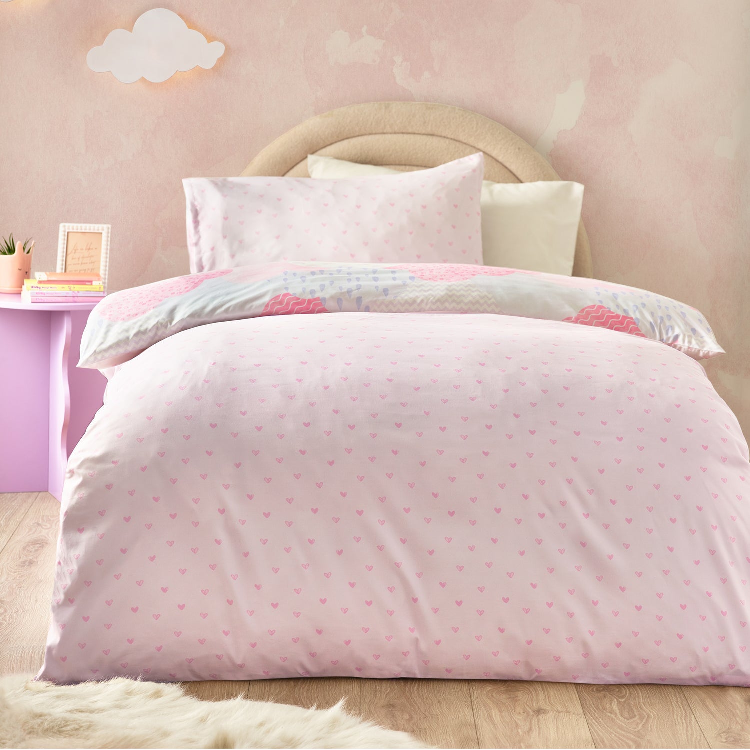 Catherine Lansfield Soft As A Cloud Soft Duvet Cover Bedding Set Pink