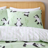 Catherine Lansfield Panda Paws Reversible Duvet Cover Bedding Set Green