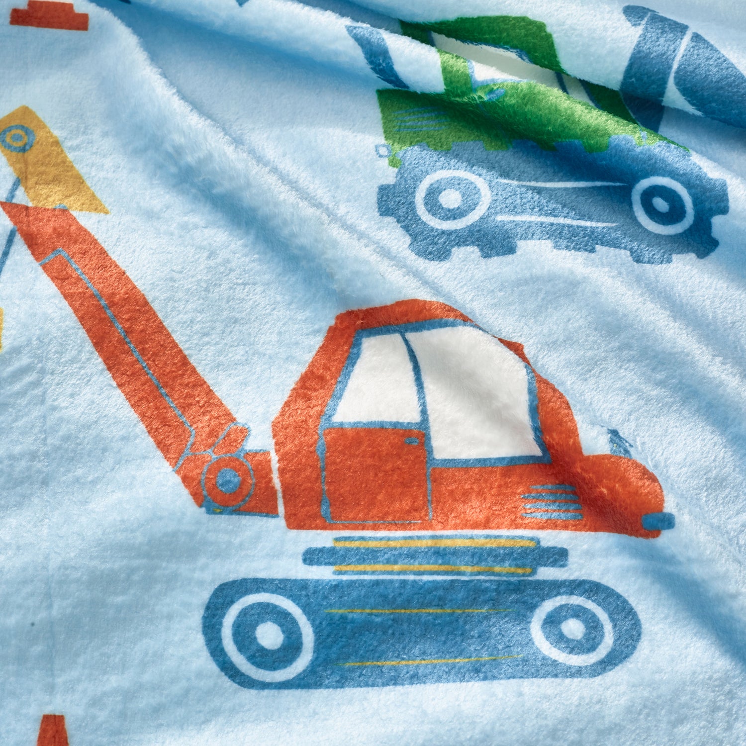 Catherine Lansfield Digger Dreams 130cm x 170cm Fleece Throw Blue