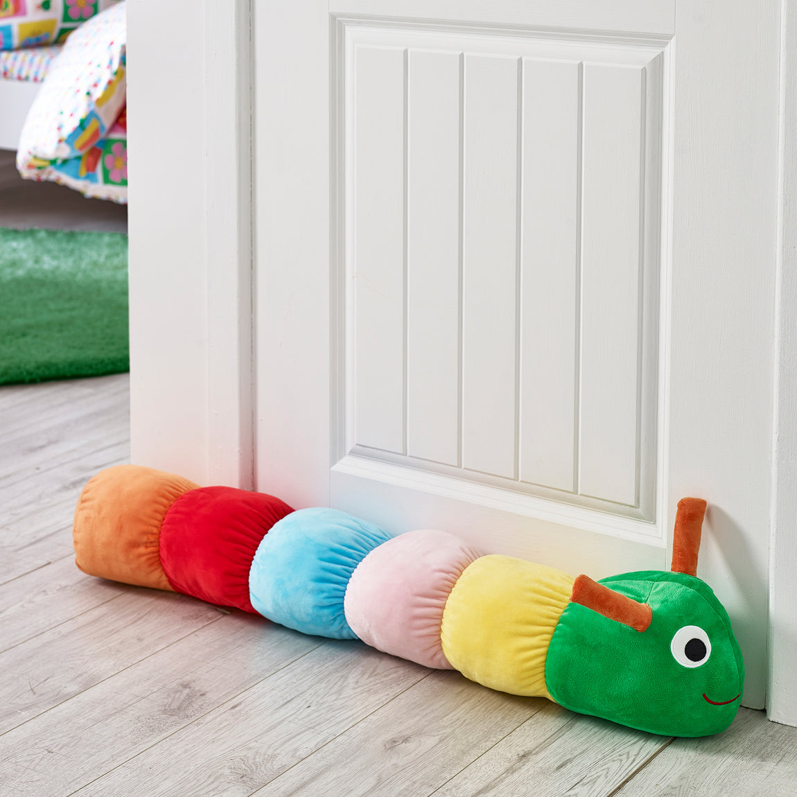 Catherine Lansfield Charlee Caterpillar 3D Filled Cushion Bright