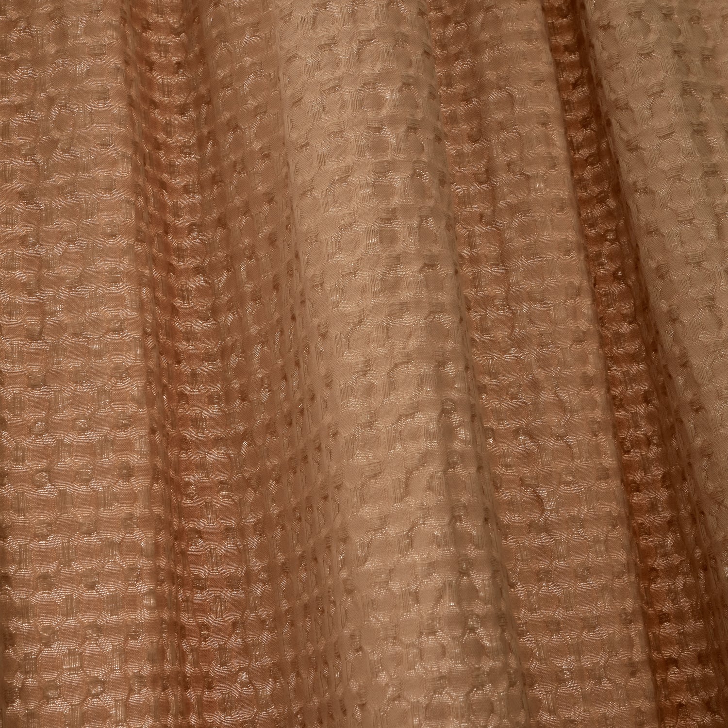 Pineapple Elephant Muscat Waffle Slot Top Ready Made Single Voile Curtain Caramel