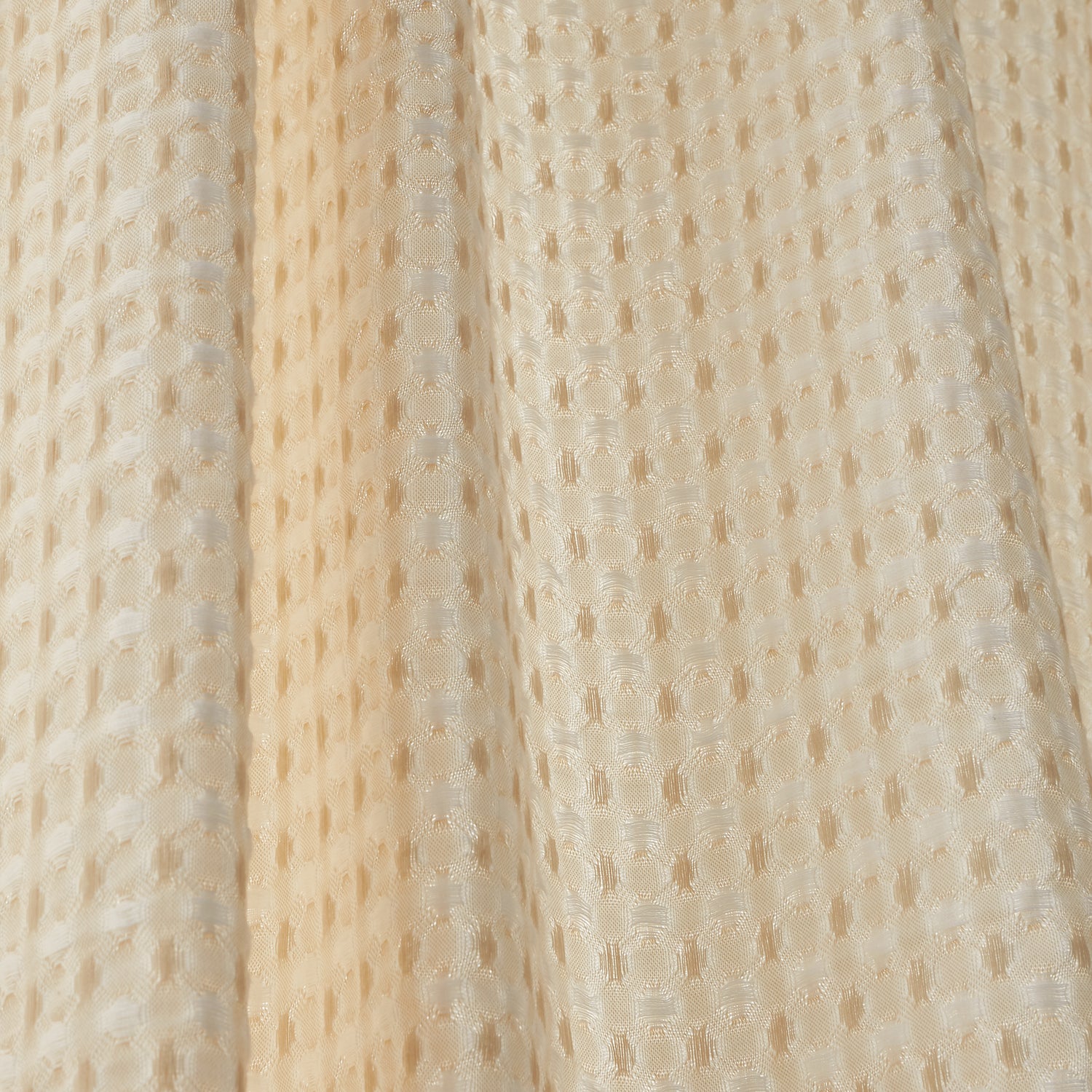 Pineapple Elephant Muscat Waffle Slot Top Ready Made Single Voile Curtain Natural