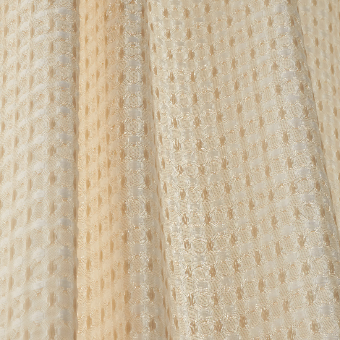 Pineapple Elephant Muscat Waffle Slot Top Ready Made Single Voile Curtain Natural