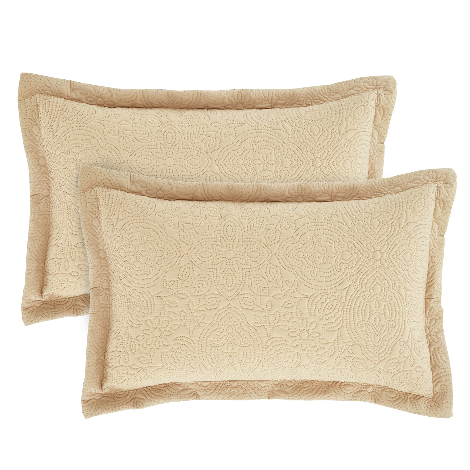Pineapple Elephant Casablanca Pinsonic Embroidered Pillowsham Pair Natural