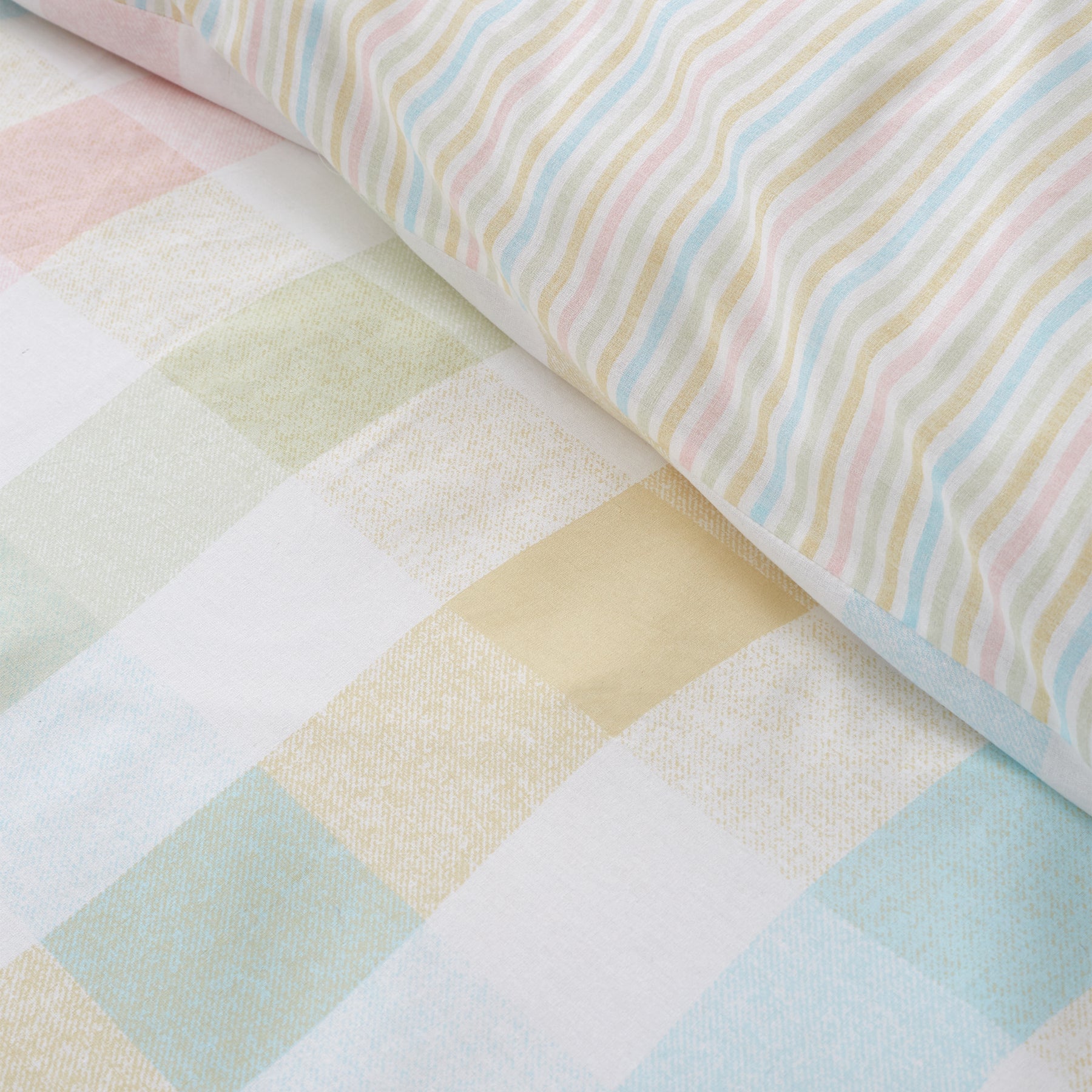 Catherine Lansfield Spring Check Duvet Cover Bedding Set Pastel