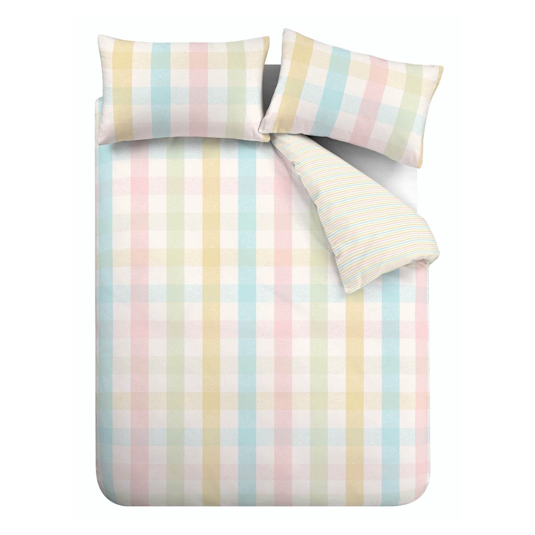 Catherine Lansfield Spring Check Duvet Cover Bedding Set Pastel