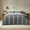 Catherine Lansfield Harbour Stripe Duvet Cover Bedding Set Black
