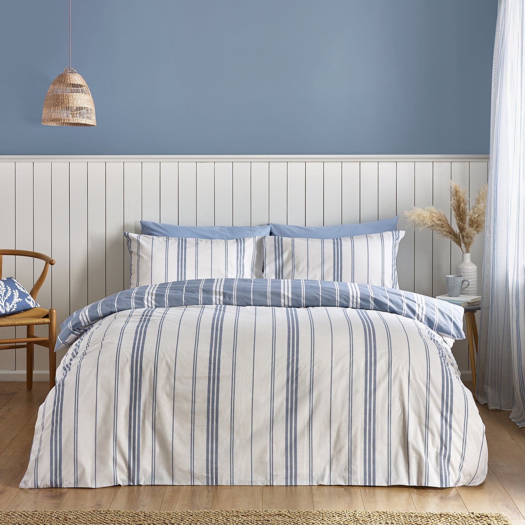Terrys Fabrics - Up to 90% in Summer Sale - Now On 3 Catherine Lansfield Harbour Stripe Duvet Cover Bedding Set Blue