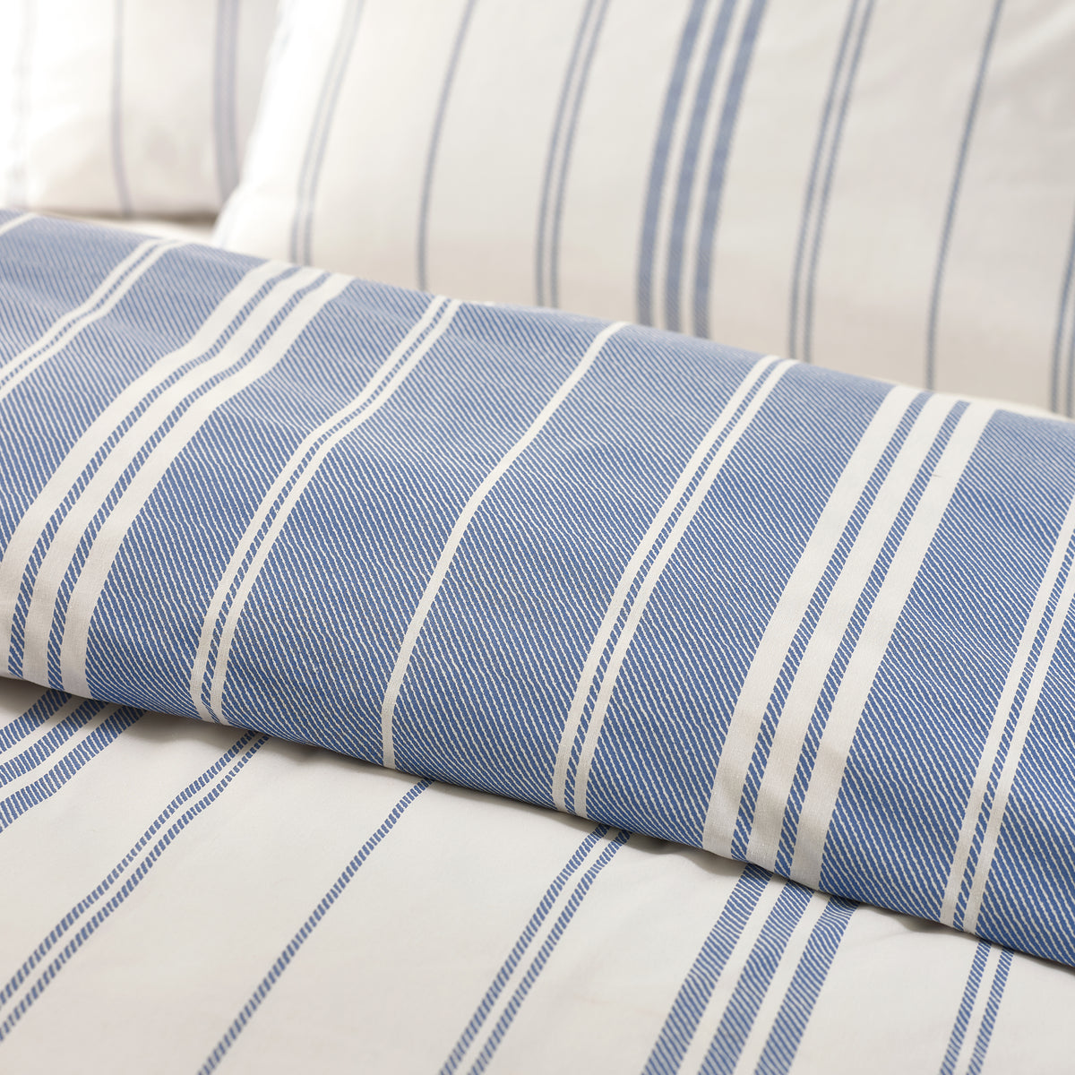 Catherine Lansfield Harbour Stripe Duvet Cover Bedding Set Blue