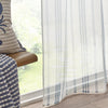 Catherine Lansfield Harbour Stripe Slot Top Ready Made Single Voile Curtain White