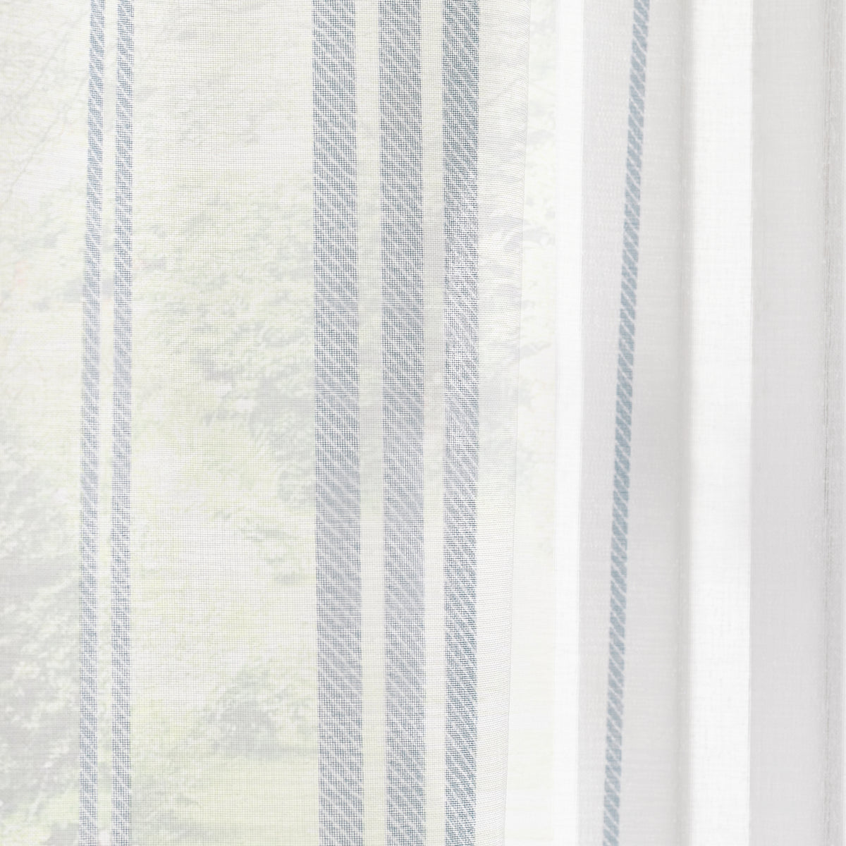 Catherine Lansfield Harbour Stripe Slot Top Ready Made Single Voile Curtain White