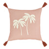 Catherine Lansfield Paradiso Palm Embroidered 45cm x 45cm Filled Cushion Clay