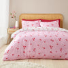 Catherine Lansfield Seersucker Heart Easy Care Duvet Cover Bedding Set White Red