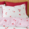 Catherine Lansfield Seersucker Heart Easy Care Duvet Cover Bedding Set White Red