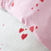 Catherine Lansfield Seersucker Heart Easy Care Duvet Cover Bedding Set White Red