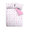 Catherine Lansfield Seersucker Heart Easy Care Duvet Cover Bedding Set White Red