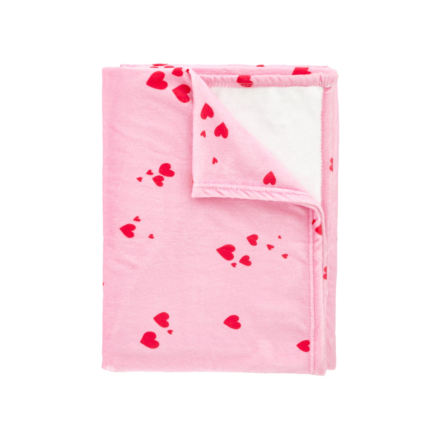 Catherine Lansfield Heart Soft and Cosy 200cm x 240cm Throw Pink