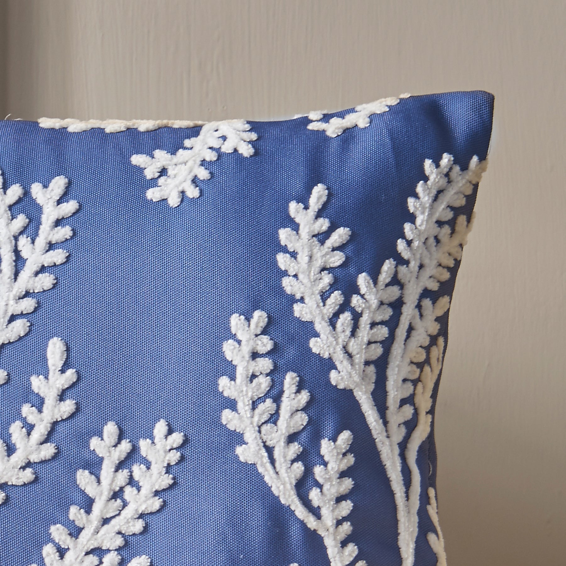 Catherine Lansfield Coral Leaf Embroidered Filled Boudoir 30cm x 50cm Lansfield Blue