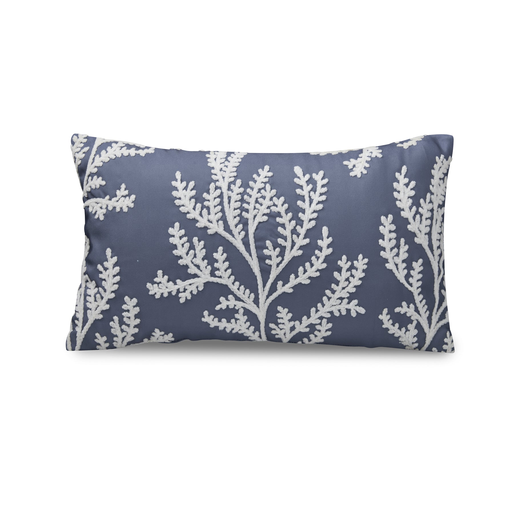 Catherine Lansfield Coral Leaf Embroidered Filled Boudoir 30cm x 50cm Lansfield Blue