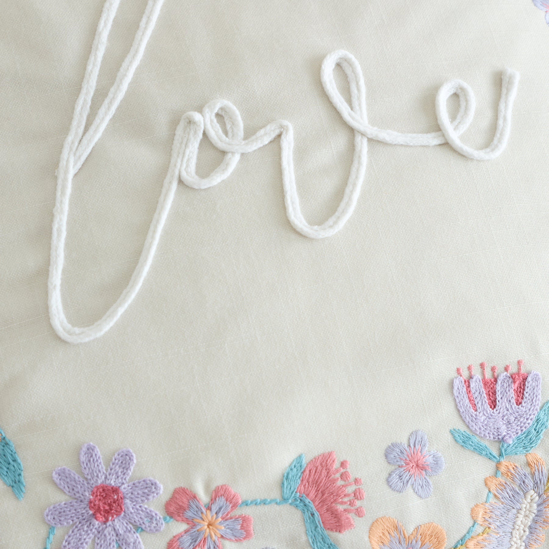 Catherine Lansfield Love Filled Cushion 45cm x 45cm Natural