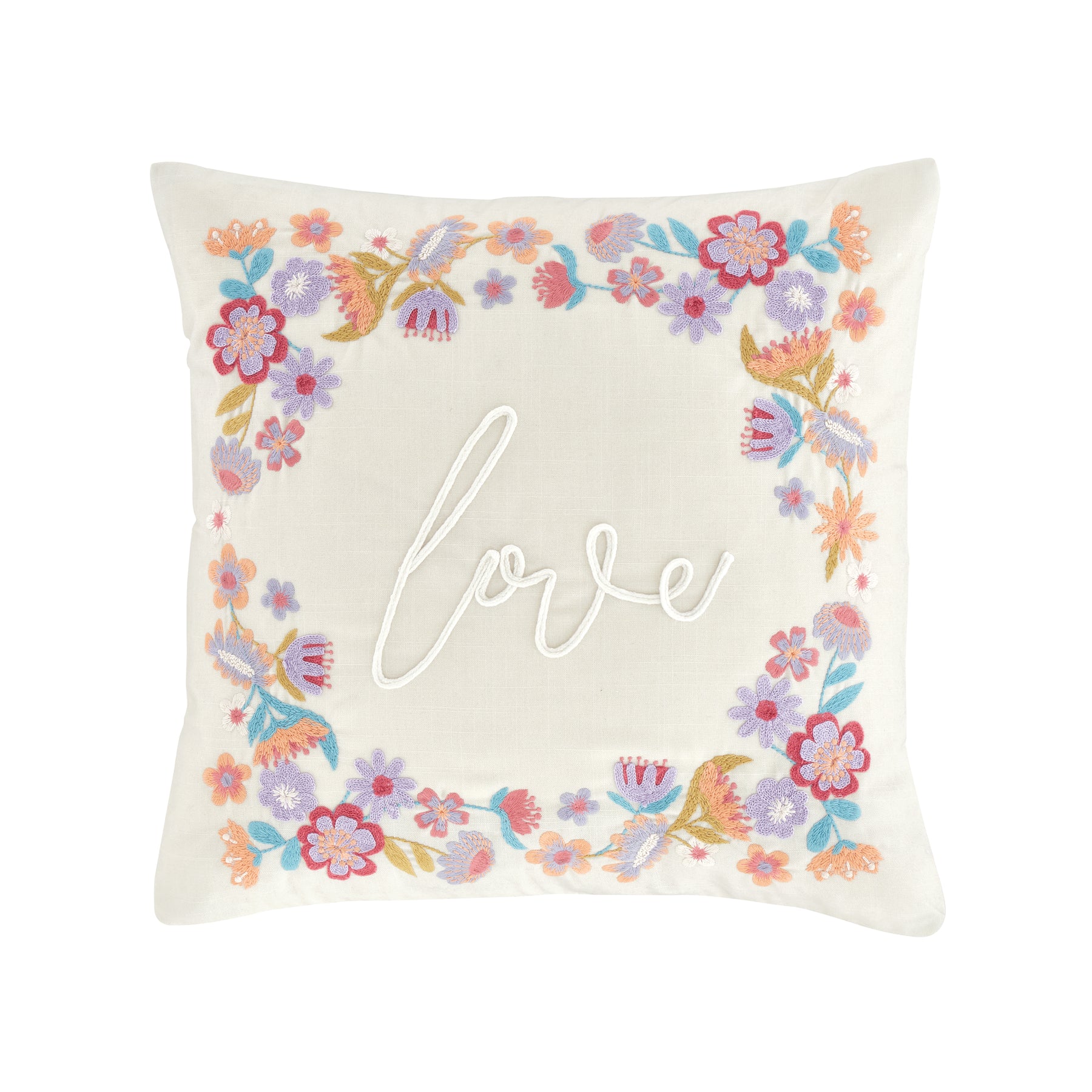 Catherine Lansfield Love Filled Cushion 45cm x 45cm Natural