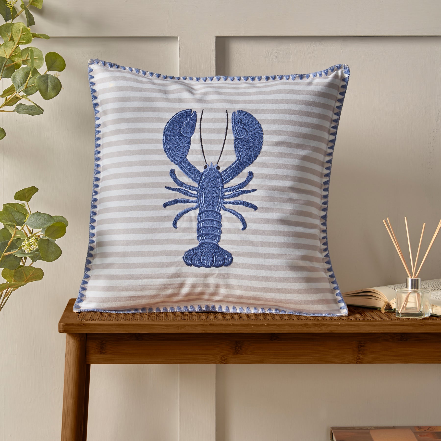 Catherine Lansfield Lobster Filled Cushion 45cm x 45cm Blue