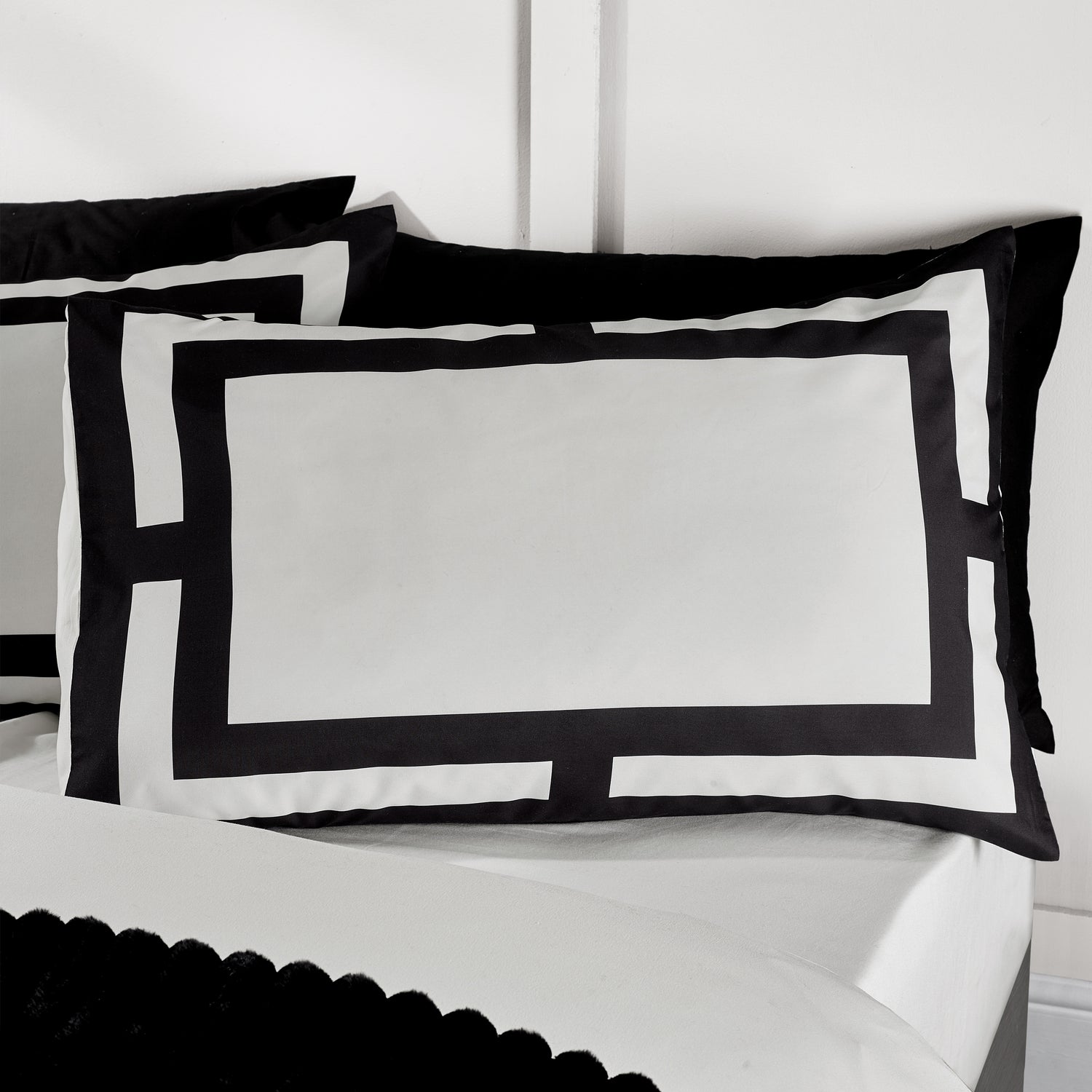 Catherine Lansfield So Soft Mono Panel Duvet Cover Bedding Set Cream
