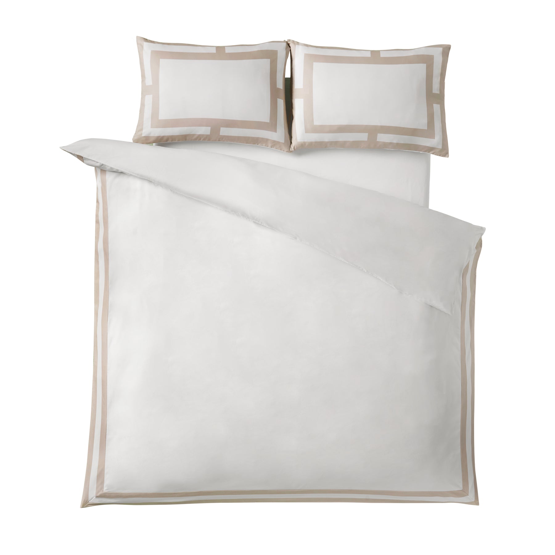 Catherine Lansfield So Soft Mono Panel Duvet Cover Bedding Set Natural