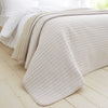Catherine Lansfield Stripe 220cm x 230cm Reversible Bedspread Natural