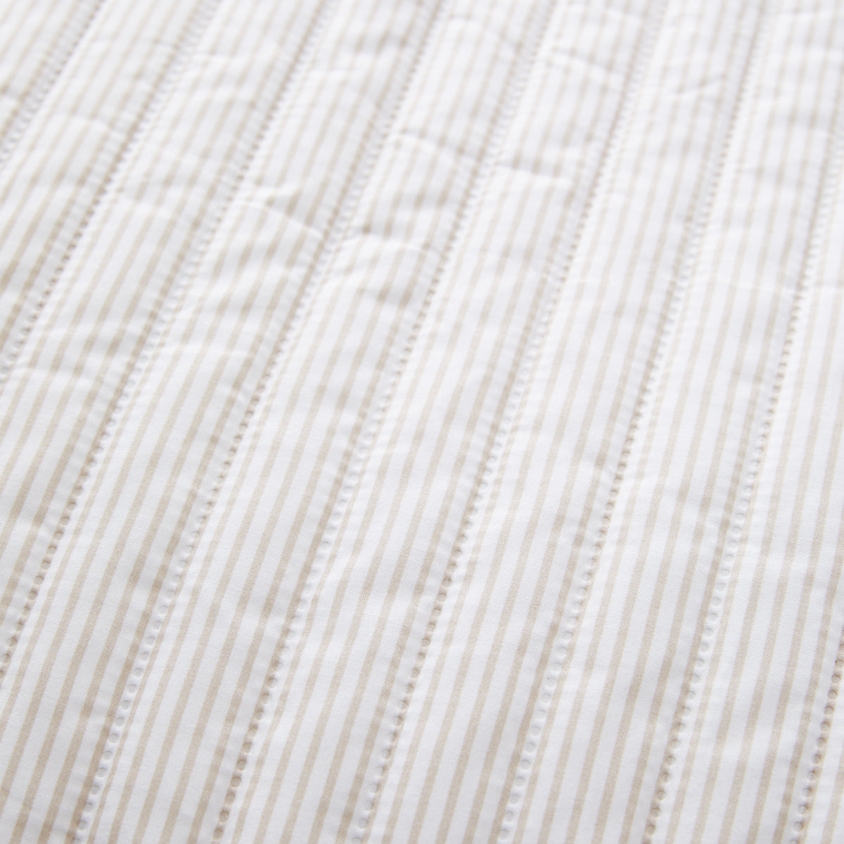 Catherine Lansfield Stripe 220cm x 230cm Reversible Bedspread Natural
