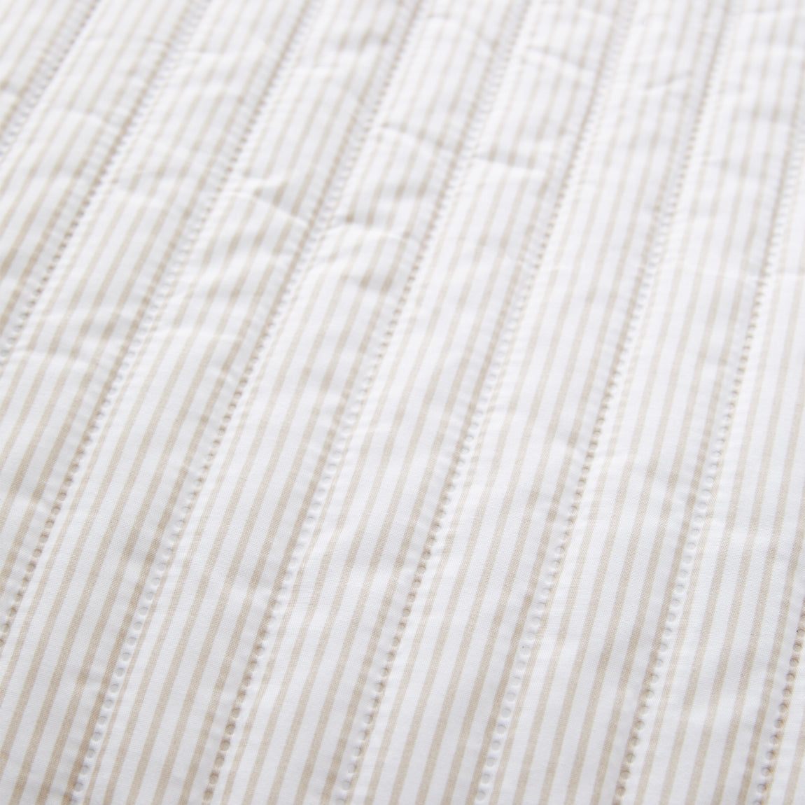 Catherine Lansfield Stripe 220cm x 230cm Reversible Bedspread Natural