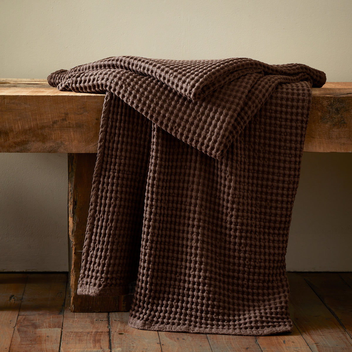 Pineapple Elephant Jaipur Waffle 150cm x 200cm Throw Chocolate