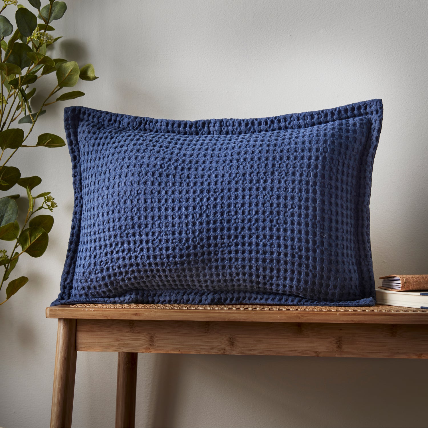 Pineapple Elephant Jaipur Waffle 30cm x 50cm Oxford Filled Boudoir Navy Blue