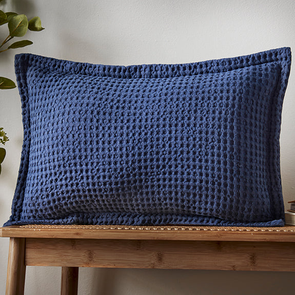 Pineapple Elephant Jaipur Waffle 30cm x 50cm Oxford Filled Boudoir Navy Blue