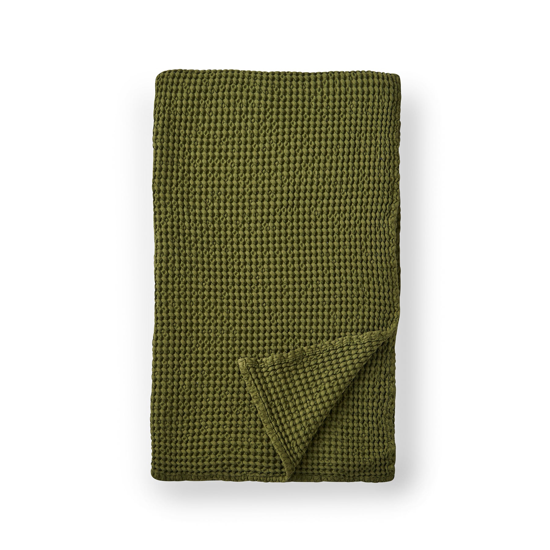 Pineapple Elephant Jaipur Waffle 150cm x 200cm Throw Olive Green