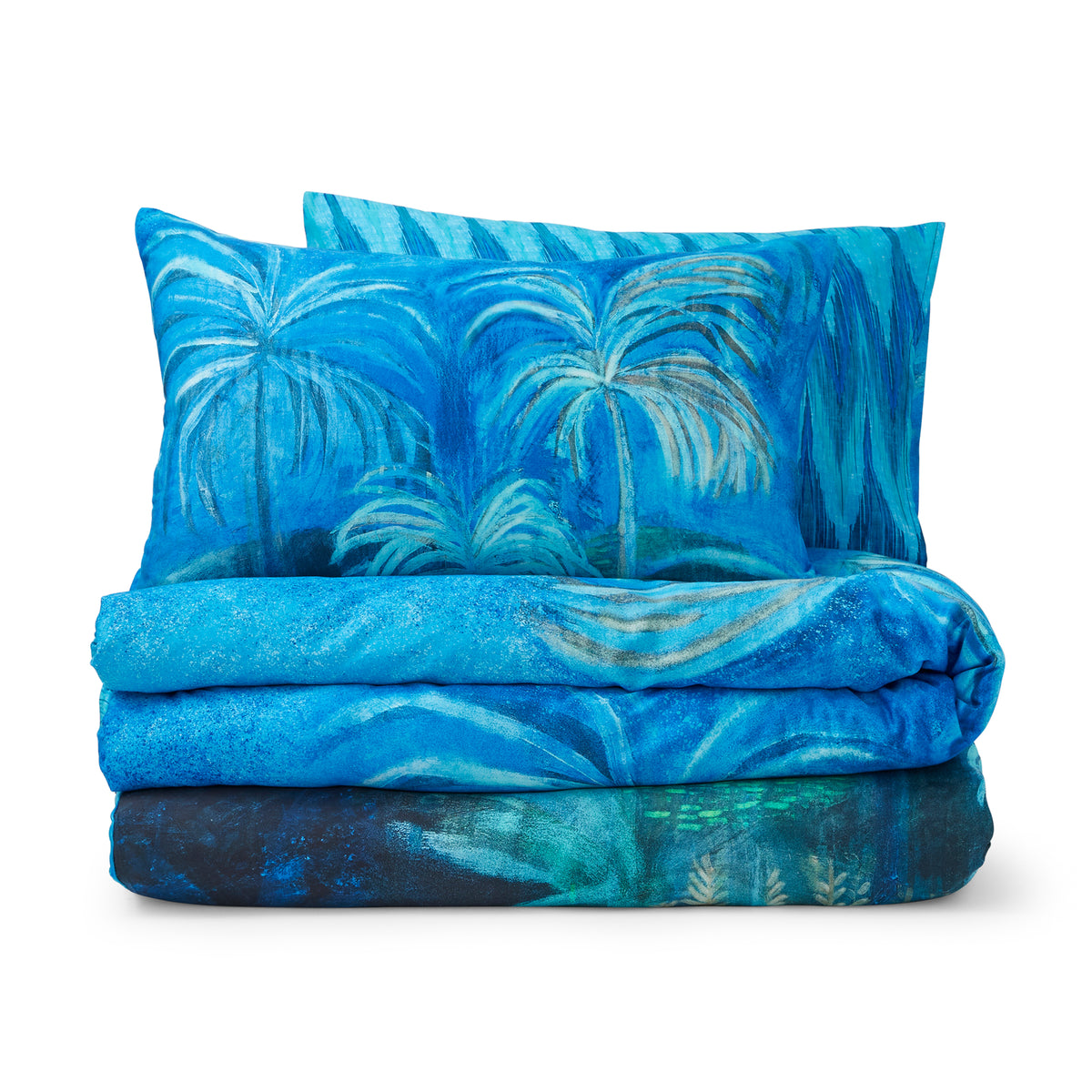 Matthew Williamson Midnight Palms Pure Cotton Duvet Cover Bedding Set Blue