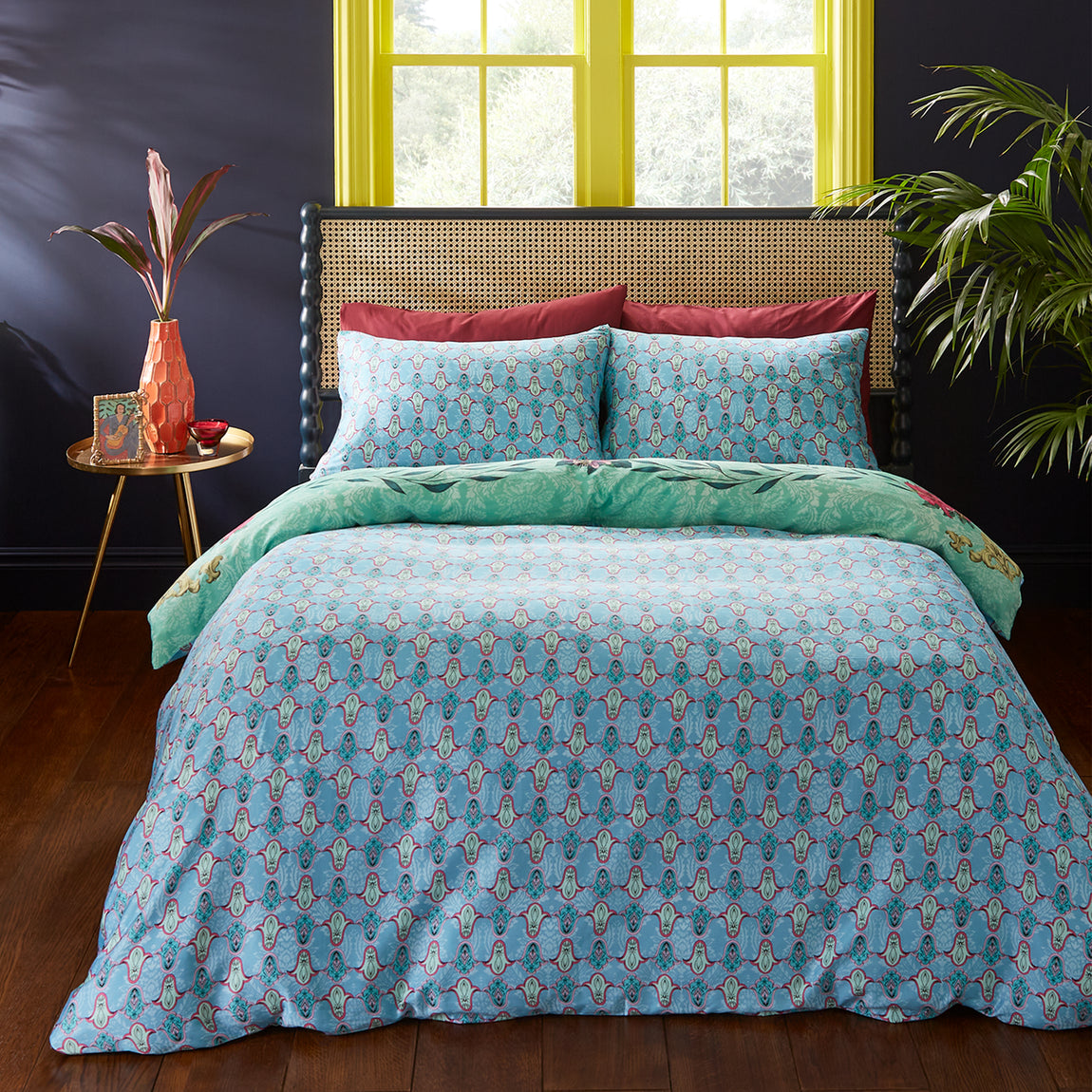 Matthew Williamson Paradise Parrot Pure Cotton Duvet Cover Bedding Set Green