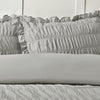 Catherine Lansfield Seersucker Frill Easy Care Duvet Cover Bedding Set Silver
