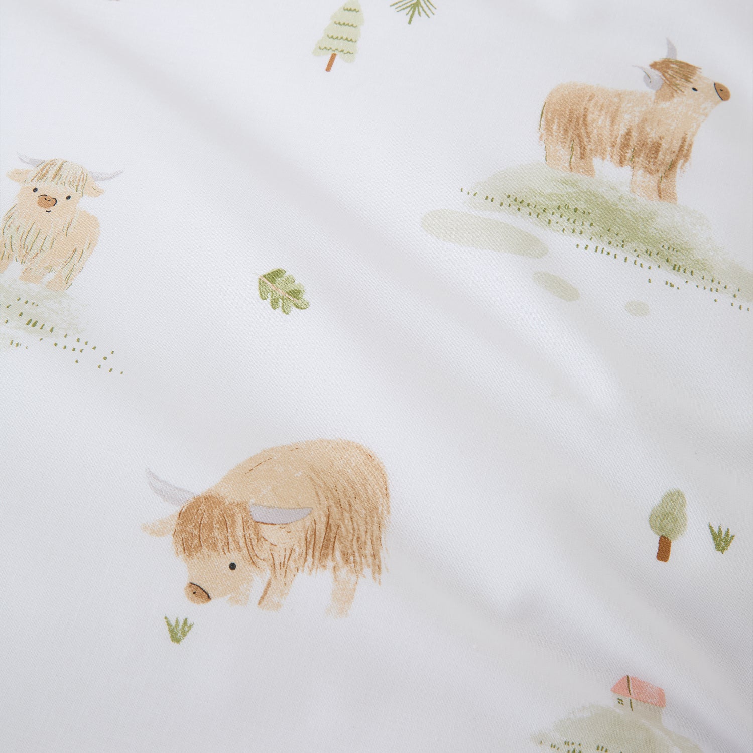 Bianca Mini Moo Bed Linen Fitted Sheet White