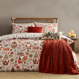 Catherine Lansfield Woodland Gonks Duvet Cover Bedding Set Natural