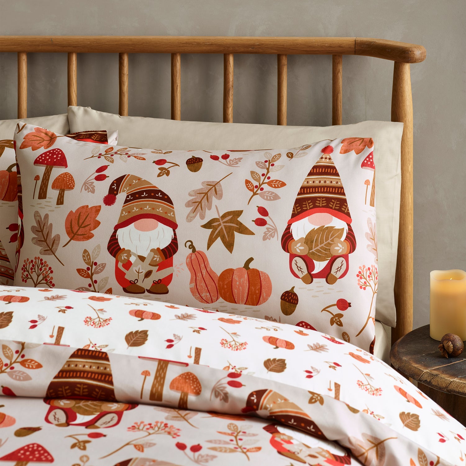 Catherine Lansfield Woodland Gonks Duvet Cover Bedding Set Natural
