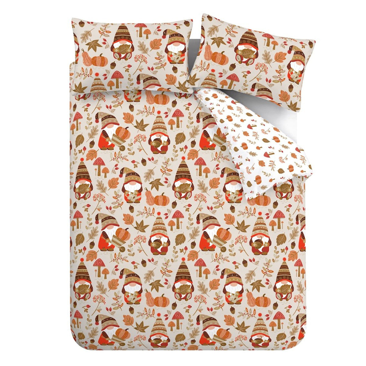 Catherine Lansfield Woodland Gonks Duvet Cover Bedding Set Natural