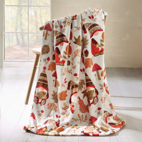 Catherine Lansfield Woodland Gonks 130cm x 170cm Throw Natural