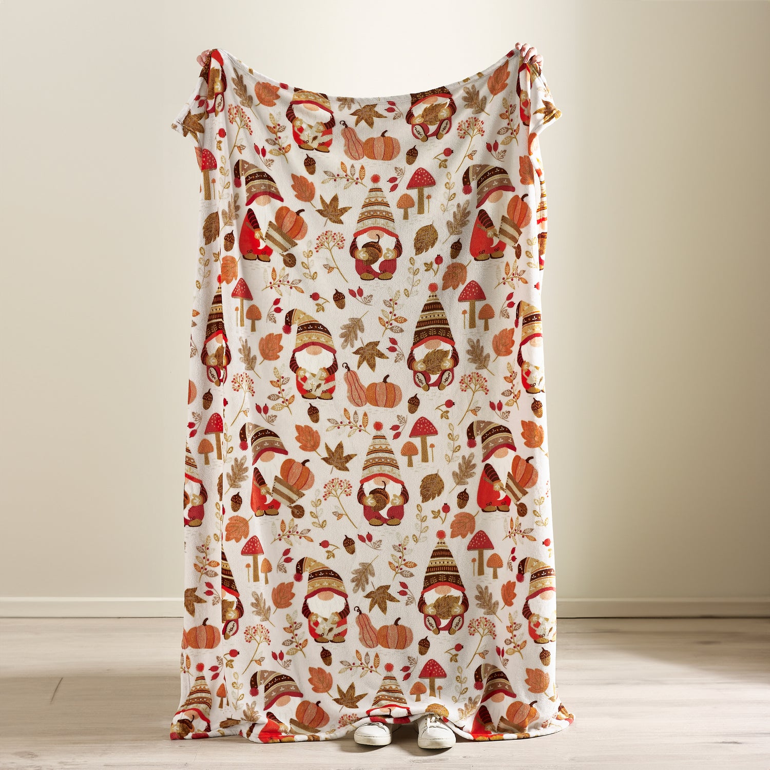 Catherine Lansfield Woodland Gonks 130cm x 170cm Throw Natural