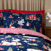 Catherine Lansfield Christmas Ski Village Duvet Cover Bedding Set Blue