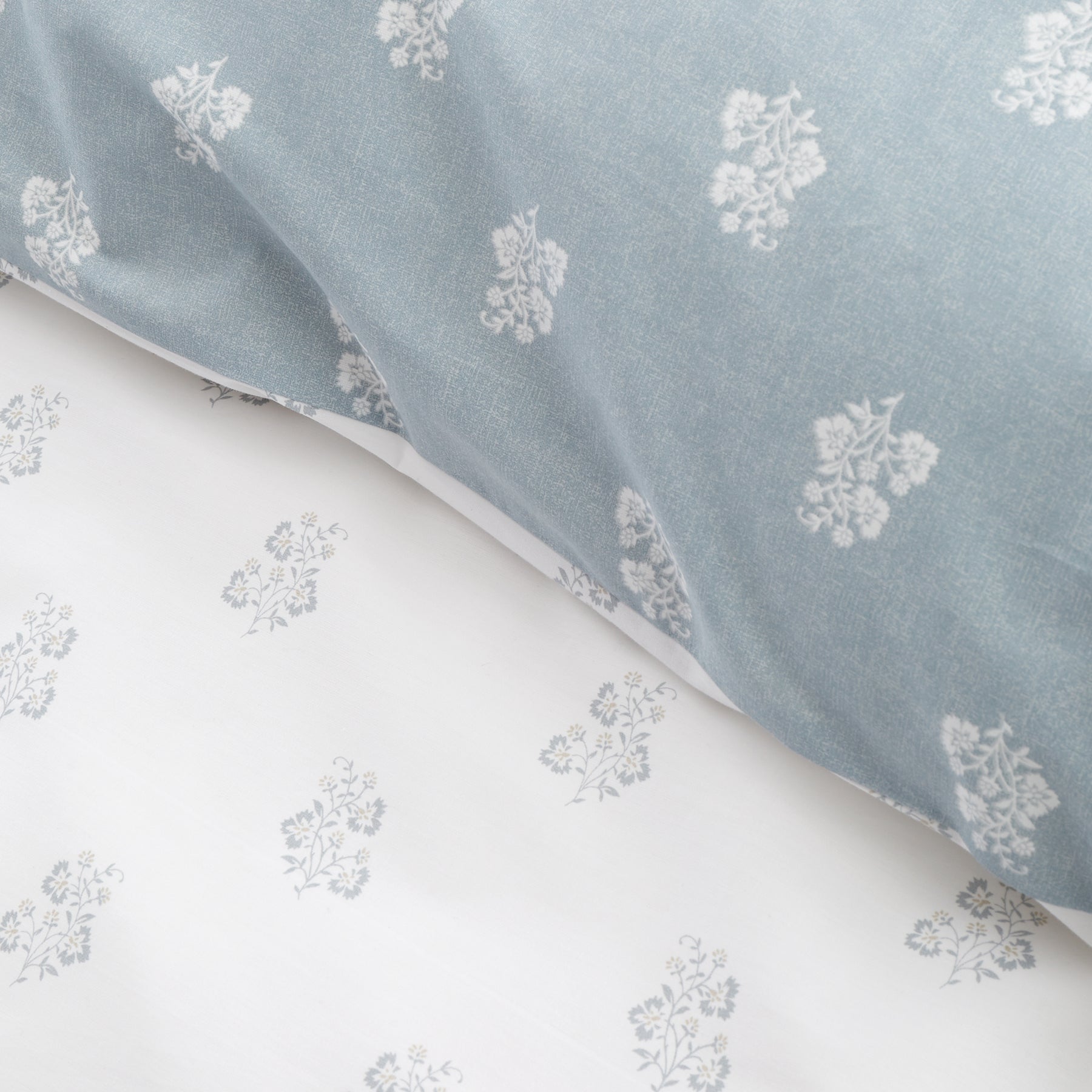 Bianca Esme Floral Duvet Cover Bedding Set White Blue